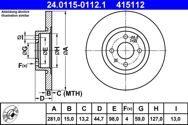 ATE 24.0115-0112.1 - Discofreno www.autoricambit.com