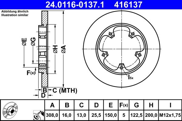 ATE 24.0116-0137.1 - Discofreno www.autoricambit.com