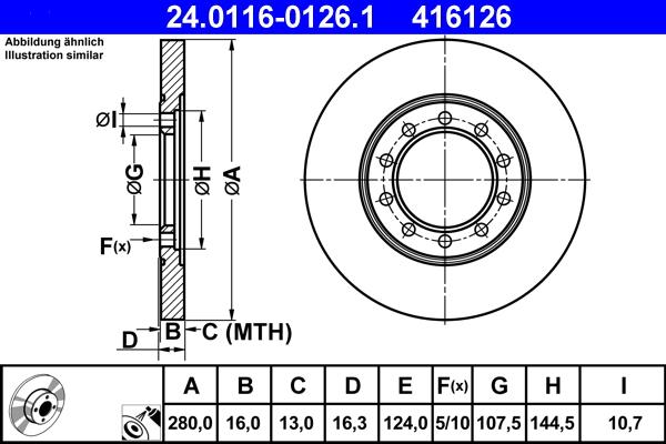 ATE 24.0116-0126.1 - Discofreno www.autoricambit.com