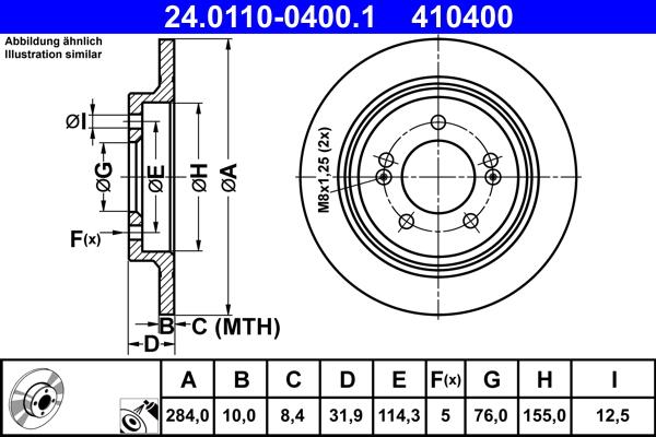 ATE 24.0110-0400.1 - Discofreno www.autoricambit.com