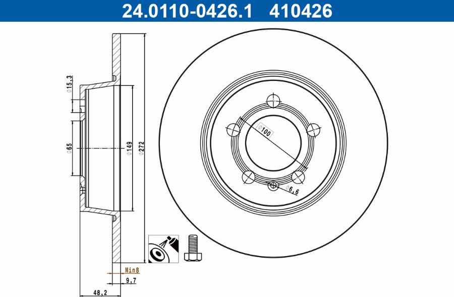 ATE 24.0110-0426.1 - Discofreno www.autoricambit.com