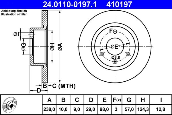 ATE 24.0110-0197.1 - Discofreno www.autoricambit.com