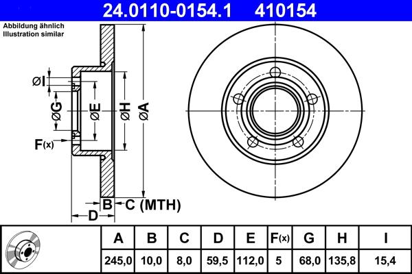 ATE 24.0110-0154.1 - Discofreno www.autoricambit.com