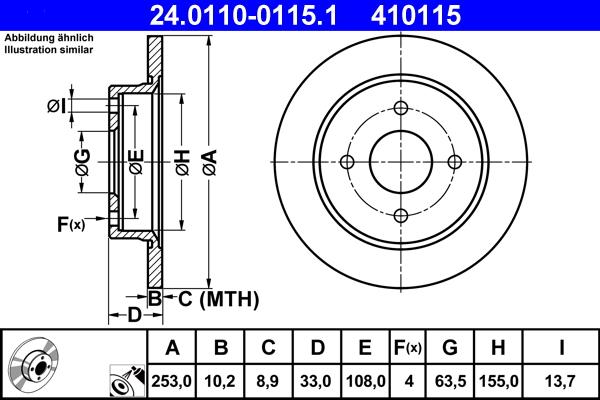 ATE 24.0110-0115.1 - Discofreno www.autoricambit.com