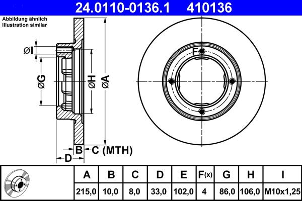 ATE 24.0110-0136.1 - Discofreno www.autoricambit.com