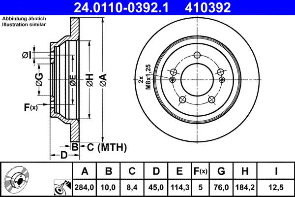 ATE 24.0110-0392.1 - Discofreno www.autoricambit.com