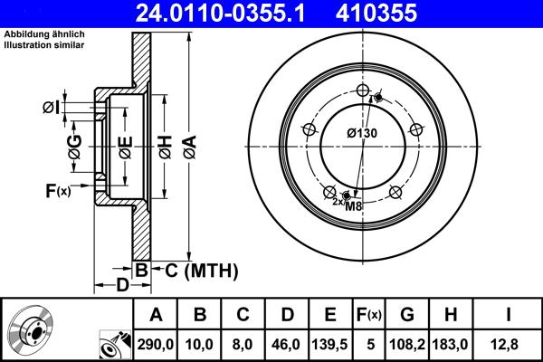 ATE 24.0110-0355.1 - Discofreno www.autoricambit.com