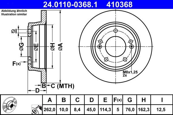 ATE 24.0110-0368.1 - Discofreno www.autoricambit.com