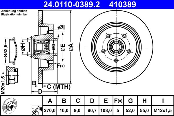 ATE 24.0110-0389.2 - Discofreno www.autoricambit.com