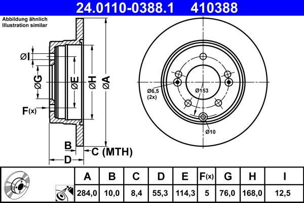 ATE 24.0110-0388.1 - Discofreno www.autoricambit.com