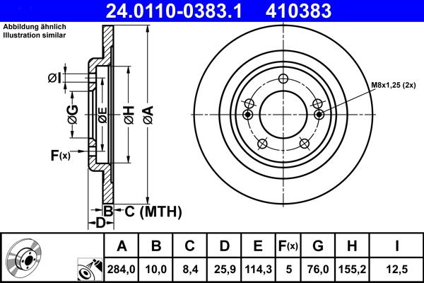 ATE 24.0110-0383.1 - Discofreno www.autoricambit.com