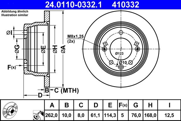 ATE 24.0110-0332.1 - Discofreno www.autoricambit.com