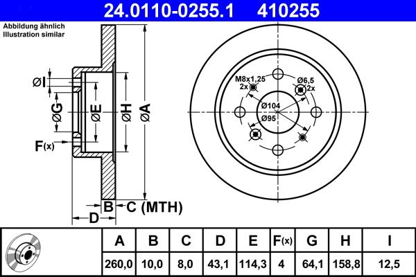 ATE 24.0110-0255.1 - Discofreno www.autoricambit.com