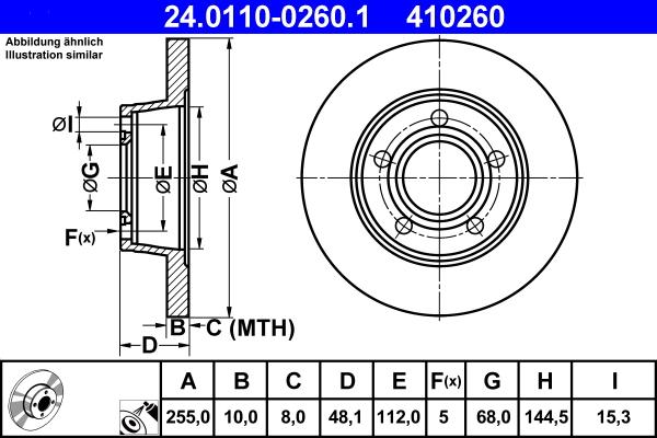 ATE 24.0110-0260.1 - Discofreno www.autoricambit.com