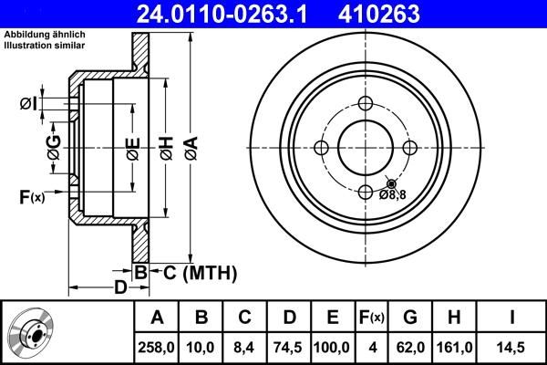 ATE 24.0110-0263.1 - Discofreno www.autoricambit.com