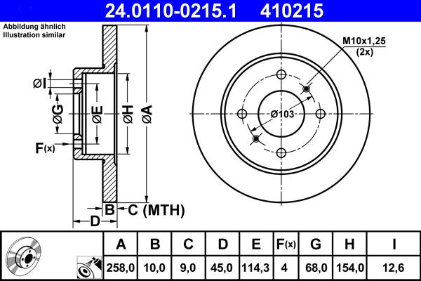 ATE 24.0110-0215.1 - Discofreno www.autoricambit.com