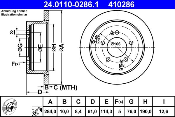 ATE 24.0110-0286.1 - Discofreno www.autoricambit.com