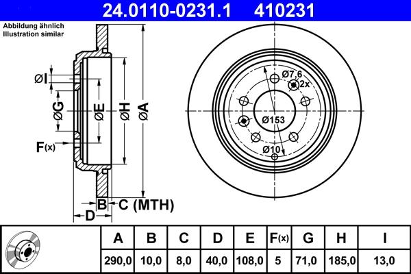 ATE 24.0110-0231.1 - Discofreno www.autoricambit.com