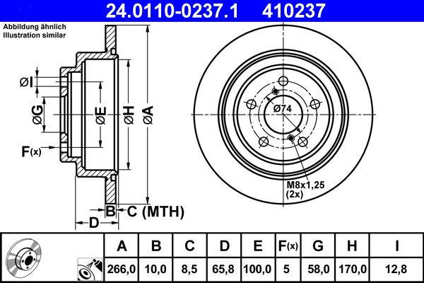 ATE 24.0110-0237.1 - Discofreno www.autoricambit.com