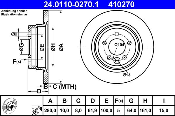 ATE 24.0110-0270.1 - Discofreno www.autoricambit.com