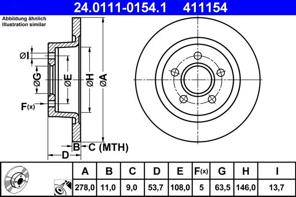 ATE 24.0111-0154.1 - Discofreno www.autoricambit.com