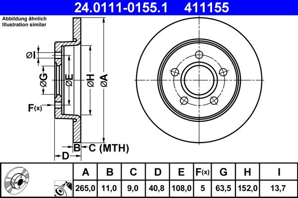 ATE 24.0111-0155.1 - Discofreno www.autoricambit.com