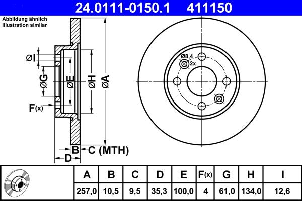 ATE 24.0111-0150.1 - Discofreno www.autoricambit.com