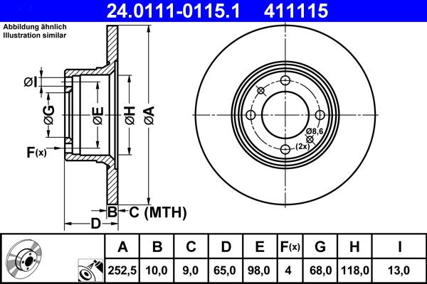 ATE 24.0111-0115.1 - Discofreno www.autoricambit.com