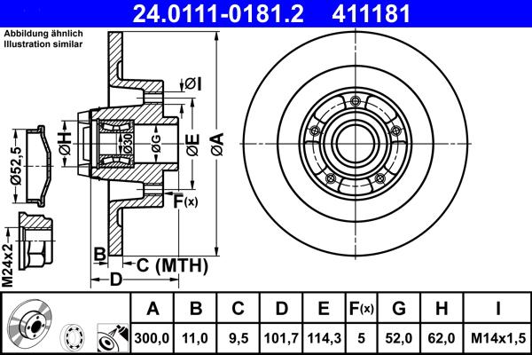 ATE 24.0111-0181.2 - Discofreno www.autoricambit.com