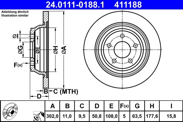 ATE 24.0111-0188.1 - Discofreno www.autoricambit.com