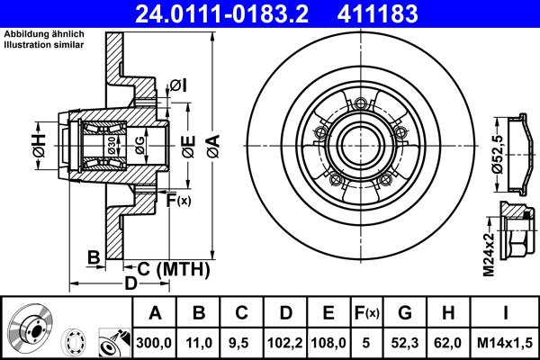 ATE 24.0111-0183.2 - Discofreno www.autoricambit.com