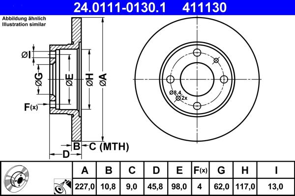 ATE 24.0111-0130.1 - Discofreno www.autoricambit.com