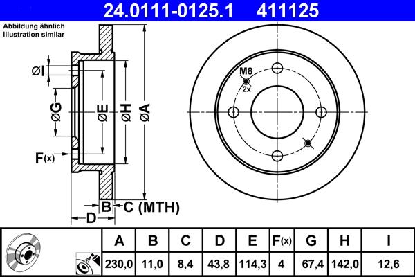 ATE 24.0111-0125.1 - Discofreno www.autoricambit.com