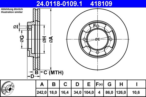 ATE 24.0118-0109.1 - Discofreno www.autoricambit.com