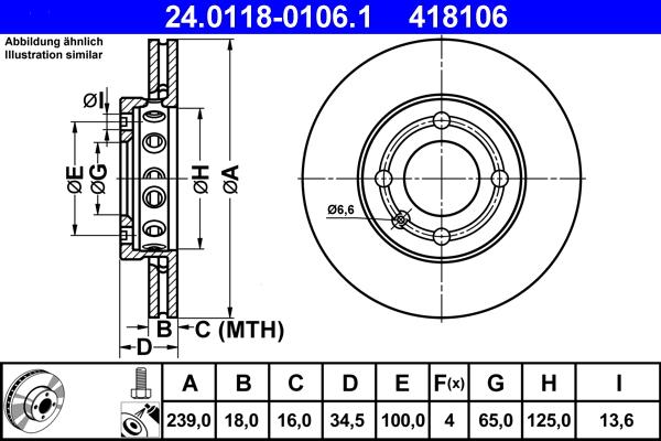 ATE 24.0118-0106.1 - Discofreno www.autoricambit.com