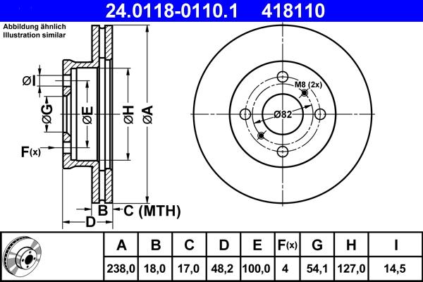 ATE 24.0118-0110.1 - Discofreno www.autoricambit.com