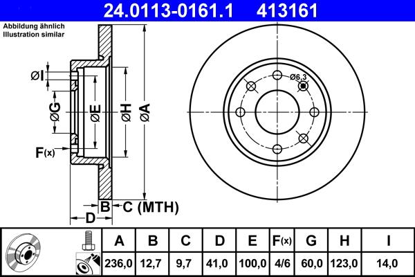 ATE 24.0113-0161.1 - Discofreno www.autoricambit.com