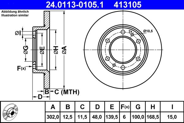 ATE 24.0113-0105.1 - Discofreno www.autoricambit.com