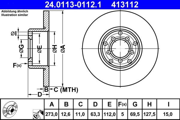 ATE 24.0113-0112.1 - Discofreno www.autoricambit.com