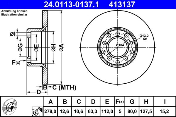 ATE 24.0113-0137.1 - Discofreno www.autoricambit.com