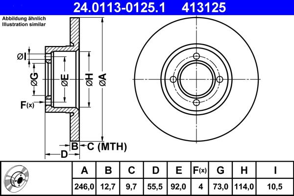 ATE 24.0113-0125.1 - Discofreno www.autoricambit.com