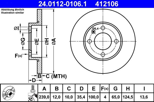 ATE 24.0112-0106.1 - Discofreno www.autoricambit.com