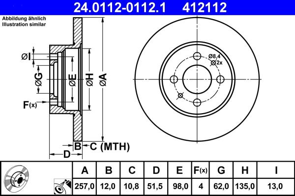 ATE 24.0112-0112.1 - Discofreno www.autoricambit.com