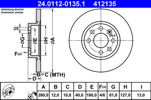 ATE 24.0112-0135.1 - Discofreno www.autoricambit.com