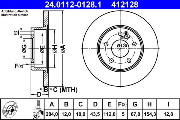 ATE 24.0112-0128.1 - Discofreno www.autoricambit.com