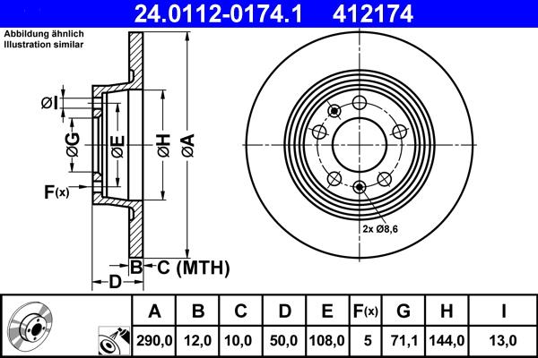 ATE 24.0112-0174.1 - Discofreno www.autoricambit.com