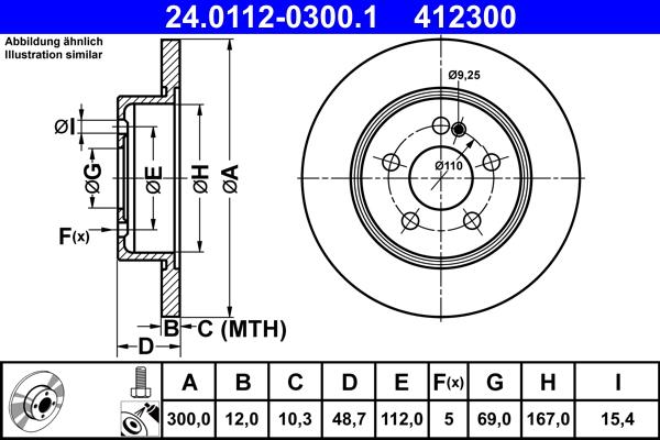 ATE 24.0112-0300.1 - Discofreno www.autoricambit.com