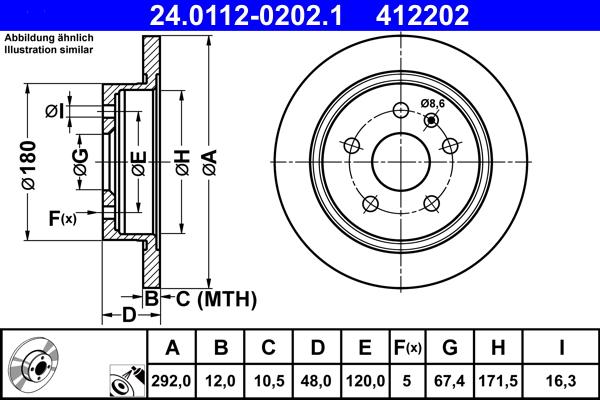 ATE 24.0112-0202.1 - Discofreno www.autoricambit.com