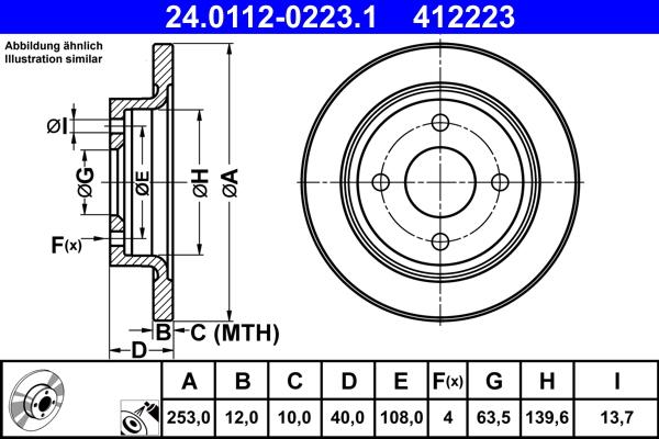 ATE 24.0112-0223.1 - Discofreno www.autoricambit.com