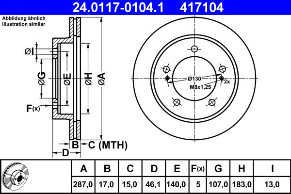 ATE 24.0117-0104.1 - Discofreno www.autoricambit.com